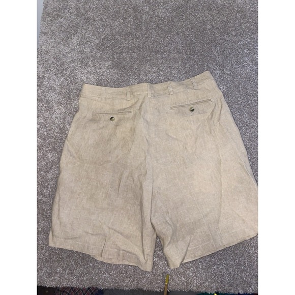 Jos A Bank Shorts Mens‎ 38 Beige 100% Linen Reserve Chino Lightweight Flat Front - Picture 8 of 8